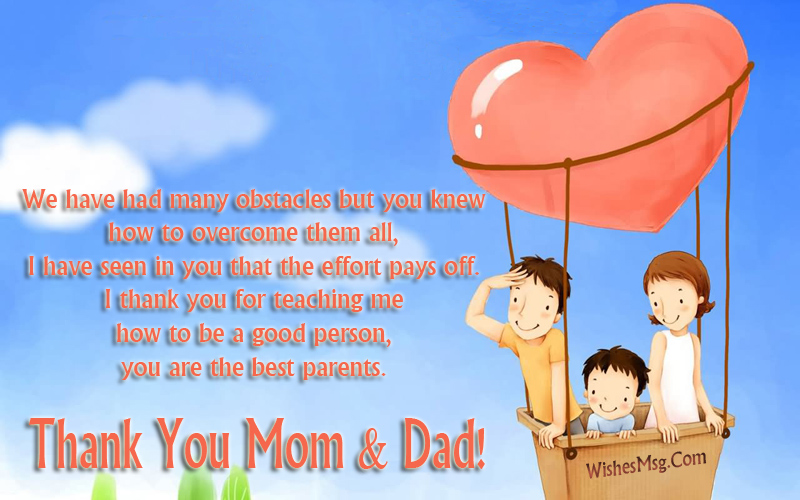 Thank You Notes For Parents Messages For Mom And Dad Wishesmessages Com